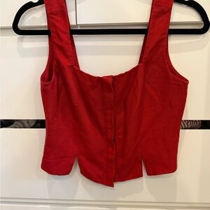 Onia Vibrant Red Sleeveless Crop Top